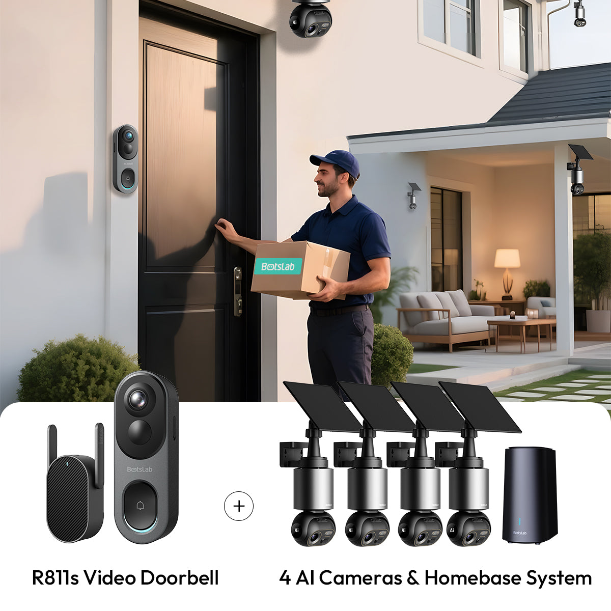 Home Security Bundle: W510 Outdoor Camera + R811S Video Doorbell