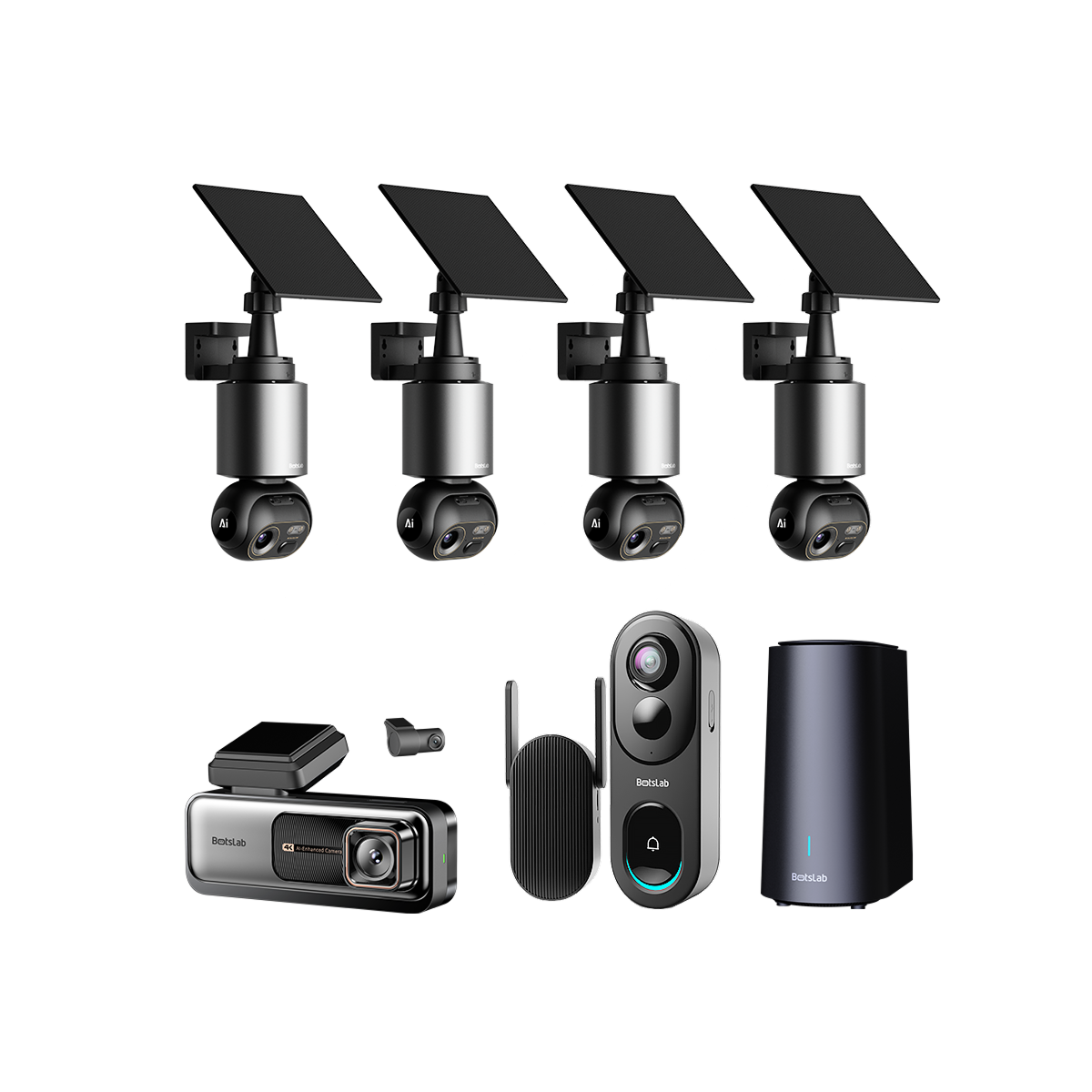 Home & Drive Security Bundle: W510 (4-Cam Kit) + G980H + R811S