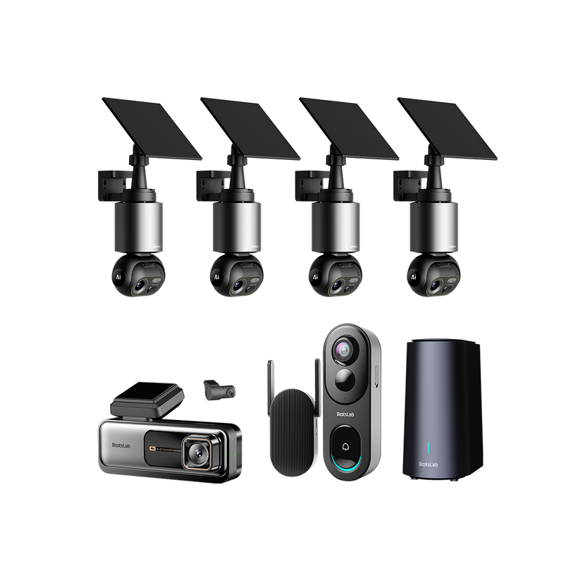 Home & Drive Security Bundle: W510 (4-Cam Kit) + G980H + R811S