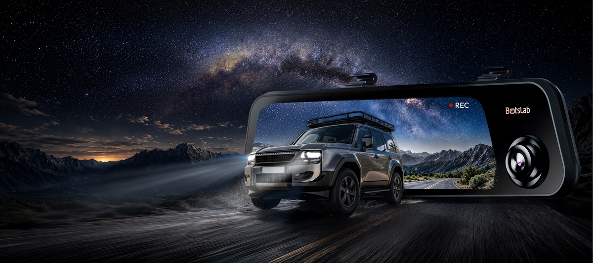 Botslab NightVue NV900 mirror dash cam on a night drive