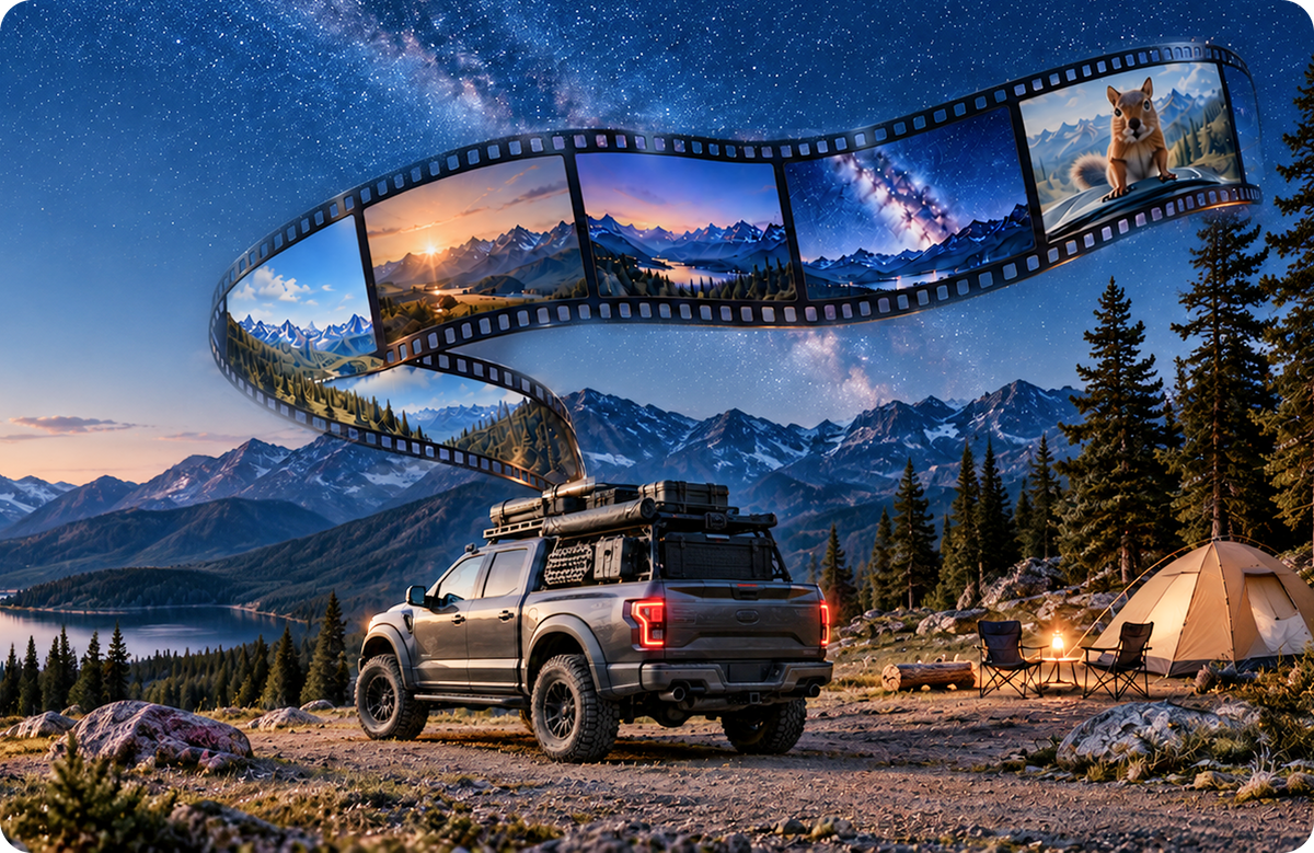 Time-lapse parking recording at a campsite
