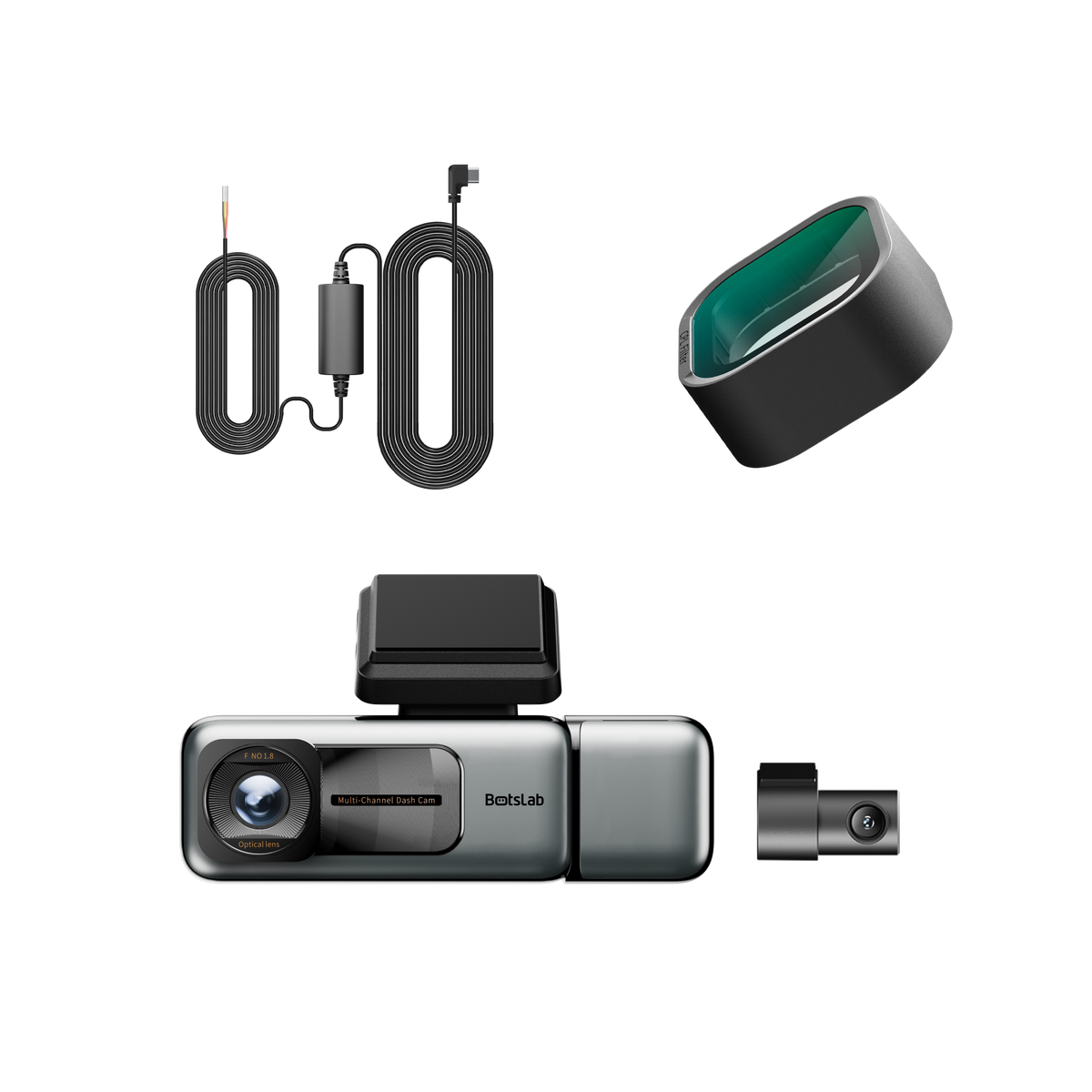 G980H 3-Camera Dash Cam + CPL Filter & Type-C Hardwire