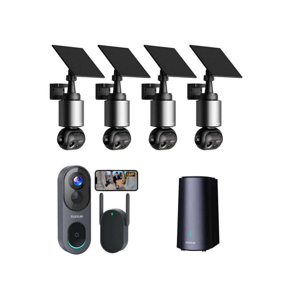 Home Security Bundle: W510 4-Cam Outdoor Camera + R811S Video Doorbell