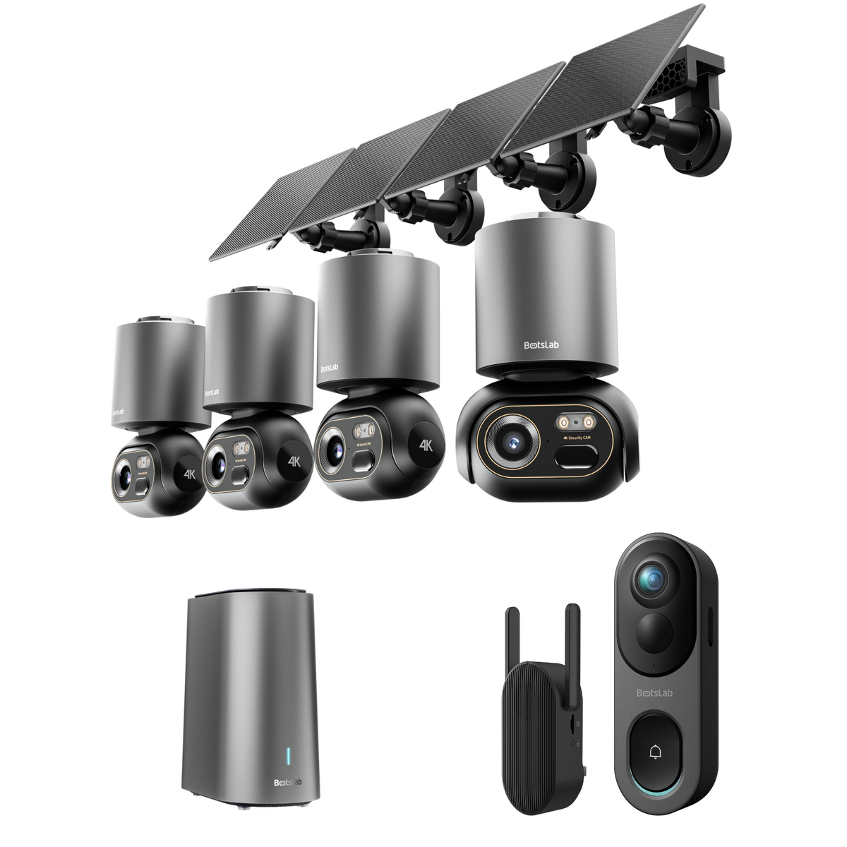 Home Security Bundle: R810 Video Doorbell + W510 4-Cam Outdoor Camera