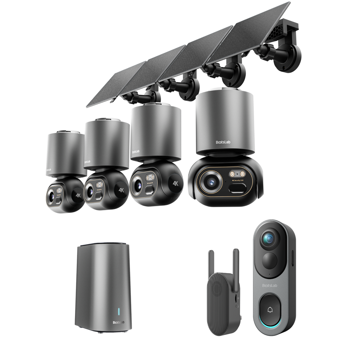Home Security Bundle: W510 4-Cam Outdoor Camera + R811S Video Doorbell